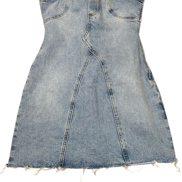 Zara strapless denim mini dress, XS, blue jean Cowgirl Festival Western Summer - Picture 6 of 8